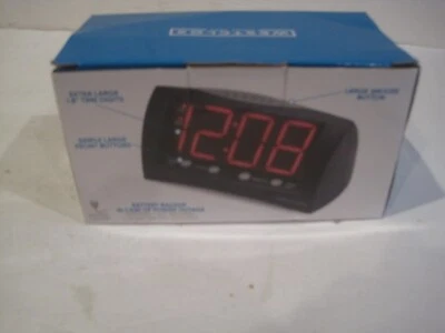 Westclox 66705 Black Case Large Red LED Digital Alarm Clock 8 L in. 4613949 - Image 1 of 3