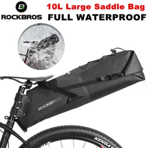 Rockbros MTB Road Bike Bag Pannier 10L Waterproof Bicycle Saddle Tail Rear Bag - Picture 1 of 14