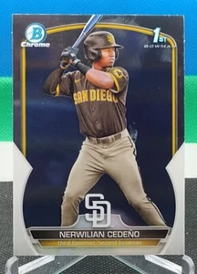 Nerwilian Cedeno 1st Chrome 2023 Bowman Chrome #BCP-81 San Diego Padres  - Picture 1 of 2