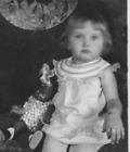 4Y Photograph Portrait White Girl With African American Doll Toy 1930-40's 