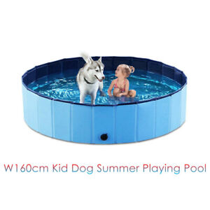 160cm Folding Dog Paddling Swimming Pool Large PVC Kid Pet Summer Play Bathtub