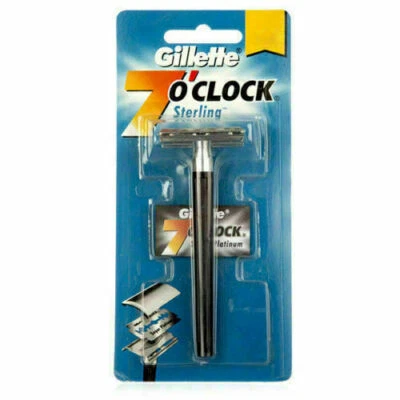 Gillette Sterling 7o'clock Double Edge Travel Safety Razor w 1 Platinum Blade - Image 1 of 2