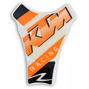 KTM Racing Fuel Tank Pad Paint Protection Decal Cover Orange & White - Picture 1 of 2