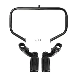 Highway Engine Guard Crash Bar &Footpegs Mount Fit For Harley Touring 2009-2023 - Foto 1 di 12