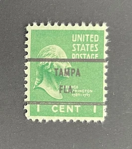 Tampa, Florida Type 71 Precancel - 1 cent Prexie - U.S. #804 - FL - Picture 1 of 1