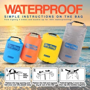 Waterproof Dry Bag with Water-proof IPX8 Phone Case - 10L ORANGE - Picture 1 of 3