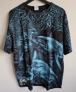 Yazbek Puerto Vallarta Mexico Sharks & Rays AOP Short Sleeve Tee Size Mens XL - Picture 1 of 9