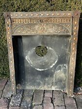 Large METAL GAS FIREPLACE INSERT GRATE Ornate Victorian Furnace HEAT Antique #12