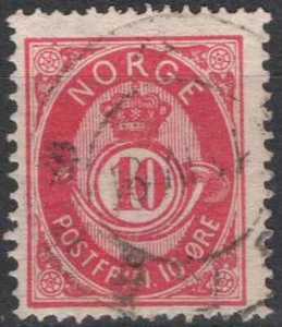 5472 Norway 1886-93, NK 53 IVa T 1- A II, Pos. V 22, Wm 5, MI 45, Scott #40. - Picture 1 of 1