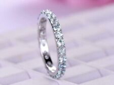 1.5Ct Round Lab Created Diamond Women's Engagement Band Ring 925 Sterling Silver