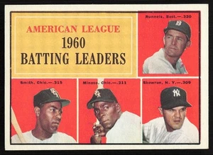 1961 Topps 1960 Batting Leaders Runnels/Skowron/Minoso/Smith #42 C03 - Foto 1 di 2