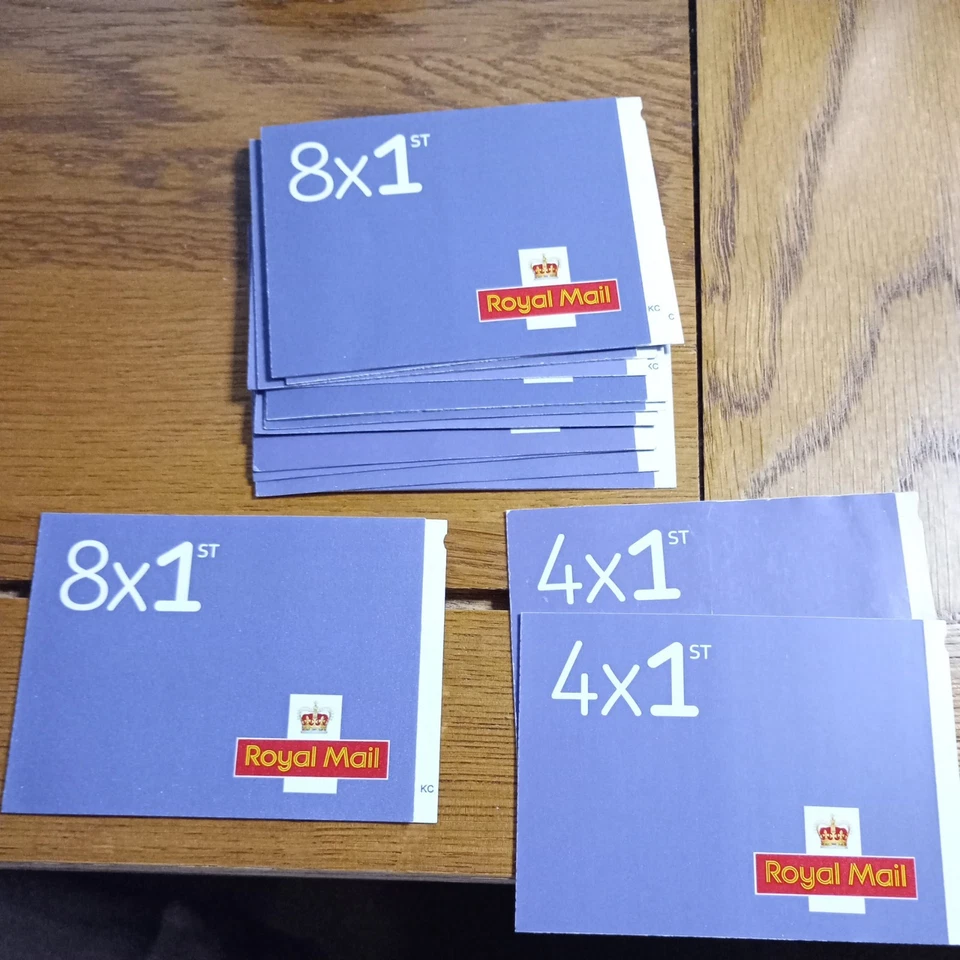 GENUINE 1st Class Stamps x8 (2x4) or x8 (1x8) Royal Mail Barcoded First Class. - Image 1 of 1