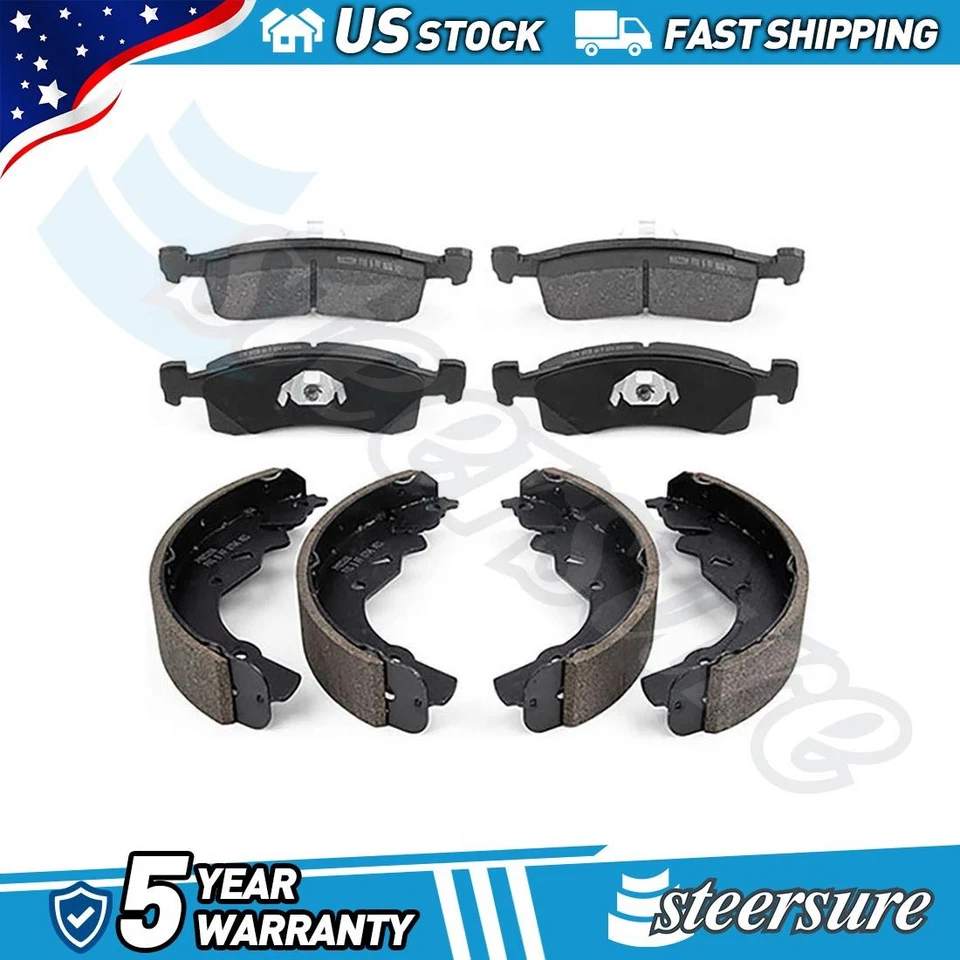 Conjunto de pastilhas de freio a disco dianteiro traseiro Magma sapata de freio a tambor para 1983-1986 Dodge 600 - Imagem 1 de 4