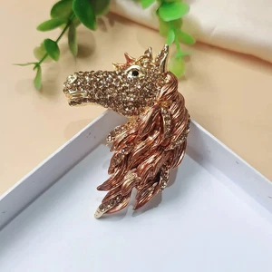 New 2.76" Rhinestone Unique Animal Horse Keychain Pendant Brooches Pin for Women - Picture 1 of 27