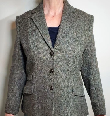 Archie Brown & Sons Women's 10 (UK 14) Harris Tweed Wool 3 Button Blazer Bermuda - Image 1 of 4