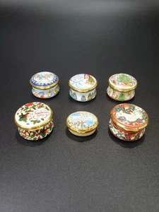 Lote De 6 Cajas De Baratijas Esmaltadas Navidad Halcyon Days (2007,08,12,16,19) - Imagen 1 de 13