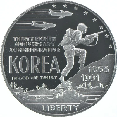 1991-P Proof Korean War Commemorative Silver Dollar $1 *3725 - Image 1 of 3