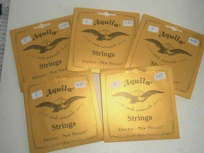 LOT/5 Sets AQUILA Ukulele Strings, New Nylgut Soprano Reg - Image 1 of 3