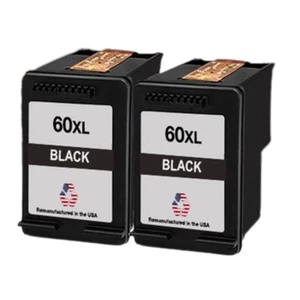 Compatible Ink Cartridge For HP 60XL Twin Black-USA - Picture 1 of 2