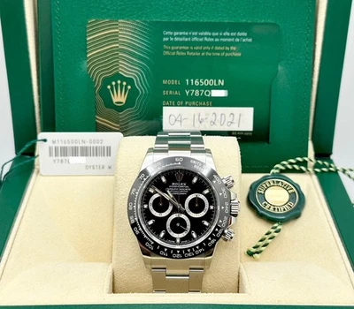 Rolex Daytona Cosmograph 116500LN Black Dial Stainless Steel Box Paper - Image 1 of 4