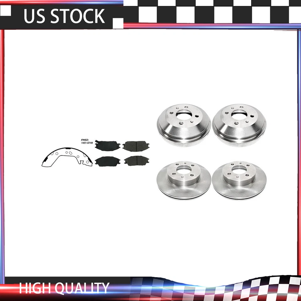 Rotores de freno y pastillas metálicas para Hyundai Accent 2000-2002 + tambores de freno y zapatas Foto 1 de 4