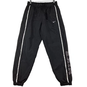 Nike Track Pants Women's S Black Spell Out Running Jogging Mesh Lined - Picture 1 of 10