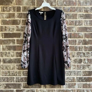 Maurices Women's Long Sleeves Dress Black Floral Sleeves Size XS - Picture 1 of 13