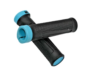 Handlebar Grips Cube Acid React Pro Bicycle Grips Black Blue Light Blue Bike - Picture 1 of 3