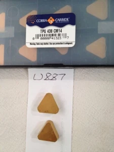 10 NEW COBRA CARBIDE TPG 438 CARBIDE INSERTS. GRADE CM14 (REF#U887) - Picture 1 of 1