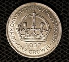 1937 One Crown Coin .925 Silver- Kgvi Coronation Pre-Decimal Coin