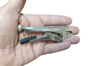 Mini Vice Grip Style Locking Pliers  4" Long curved jaw (CHEAPEST ON EBAY)!