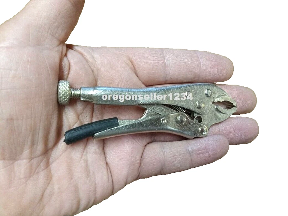 Mini Vice Grip Style Locking Pliers  4" Long curved jaw (CHEAPEST ON EBAY)! - Image 1 of 1
