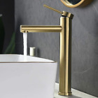 Friho Brushed Gold Tall Bathroom Vessel Sink Faucet Contemporary Single Handle