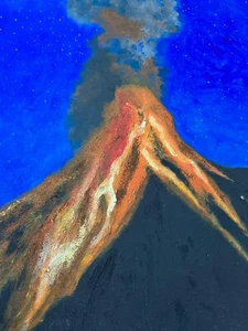 Cuadro hecho con ceniza del volcán de La Palma por Alicia Barquero - Imagen 1 de 5