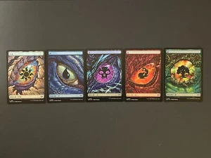 Foil Tarkir Dragonstorm Dragon's Eye Full Art Basic Land Japanese Set of 5 MTG - Picture 1 of 2