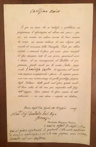 Lettera autografa di Francesco Cassi - Foto 1 di 1