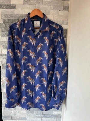 Men's SUSLO COUTURE Long Sleeve Button Up Shirt-Slim Fit-Toucan Bird Print-XXL - Image 1 of 4