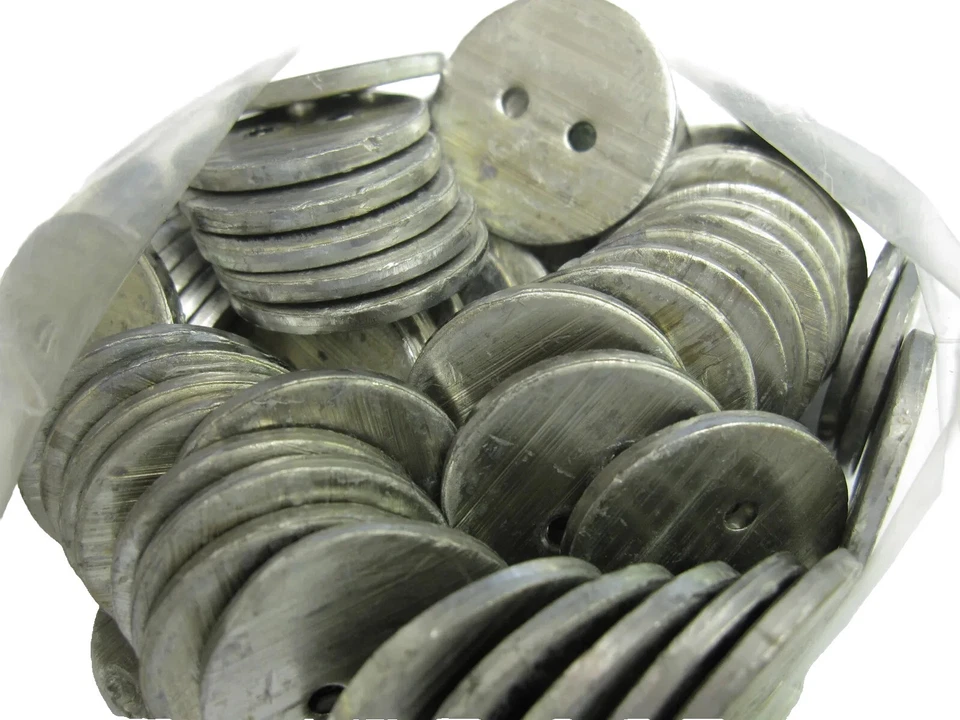 HEAVY Lead Penny Curtain Weights Sewing - 21g sew in hem weight 32mm Diameter - Image 1 of 1