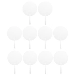 10PCS Round Hand Fan Painting Blank Fans Sublimation Folding DIY Handheld Fan - Picture 1 of 12