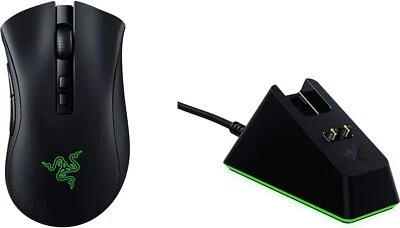Razer DeathAdder V2 Pro Gaming Mouse Dual Wireless Ergonomic RGB with Dock Black - Image 1 of 4