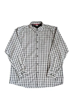 The North Face Mens Shirt Checkered White & Black Long Sleeve Medium Free Post  - Image 1 of 4
