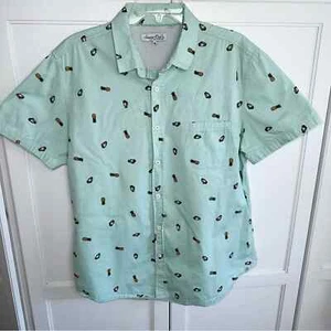 Sovereign Code Pineapple Graphic Button Down Short Sleeve Print Shirt Mens XL - Picture 1 of 12