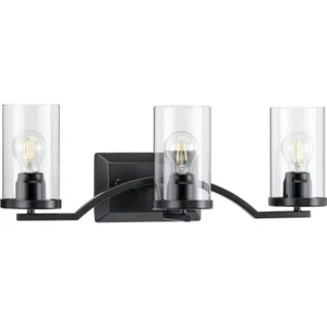Bathroom Light Fixtures, 3-Light Bathroom Vanity Light, Matte Black Vanity Light - Picture 1 of 2