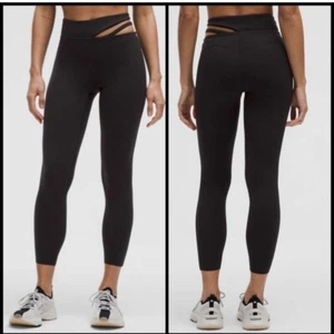 Lululemon Cut-Out Waist High-Rise Train Tight 25"Black size 6 NWT - Picture 1 of 6