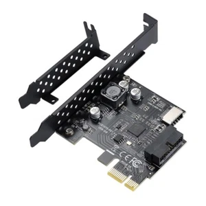 PCI-E 1X to USB3.2 Expansion Card PCI-Express 3.0 Card USB 3.2 Gen1 TYPE-E - Picture 1 of 8