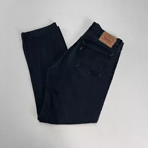Vintage LEVI’S 501 Straight Leg Mid Rise USA Made Black Denim Mens Tag W34 L36 - Foto 1 di 8