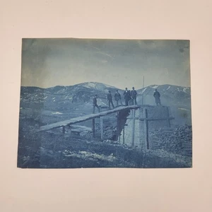Antico cianotipo occidentale foto operazione mineraria 8x6 professionale - Foto 1 di 3