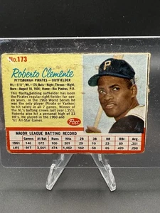 1962 Post Cereal #173 ROBERTO CLEMENTE Pittsburgh Pirates - Picture 1 of 10
