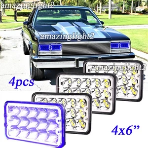 4×4x6" LED Headlights Fit Chevrolet El Camino 1982 1983 1984 1985 1986 1987 1988 - Picture 1 of 12