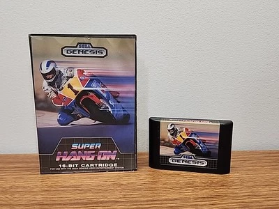 Super Hang-On (Sega Genesis, 1989) w/ Case (Shows Wear) & Cartridge, No Manual - Image 1 of 4